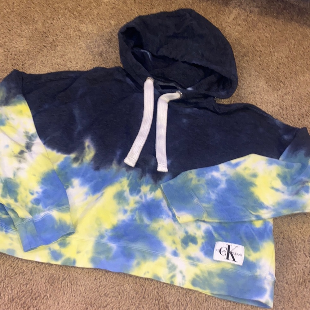 Tye Dye Calvin Klein cropped hoodie
